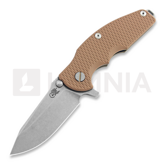 Hinderer Jurassic Spearpoint 접이식 나이프, stonewash bronze, coyote