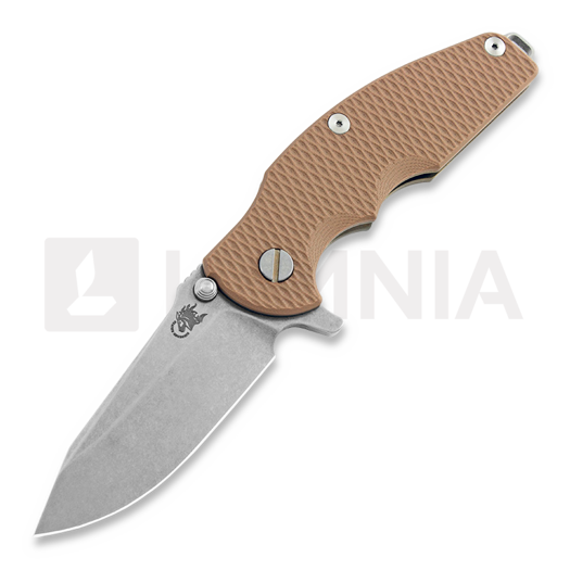Hinderer Jurassic Spearpoint סכין מתקפלת, stonewash bronze, coyote