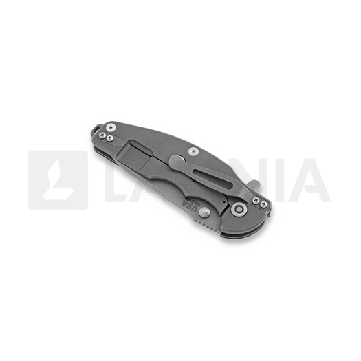 Hinderer Jurassic Spearpoint sulankstomas peilis, working finish, juoda