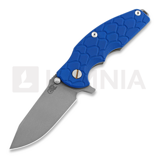 Couteau pliant Hinderer Jurassic Spearpoint, working finish, Blue Scale