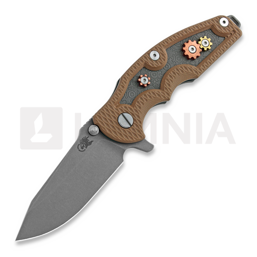 Nóż składany Hinderer Jurassic Spearpoint, working finish, Gear Theme coyote