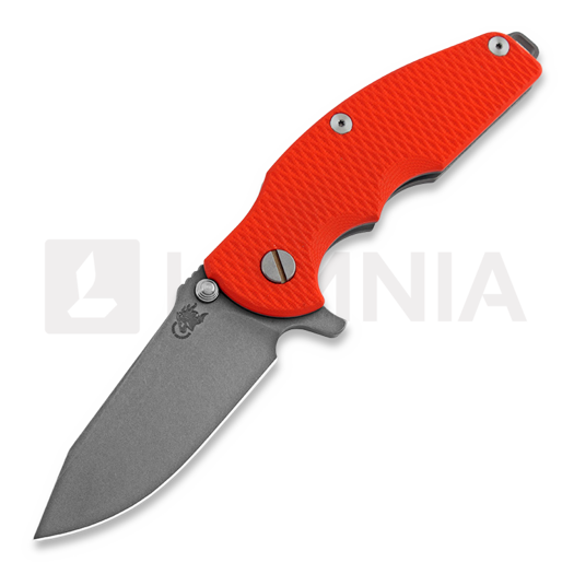 Hinderer Jurassic Spearpoint fällkniv, working finish, orange