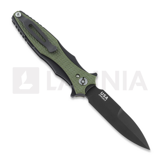 Couteau pliant Hinderer Maximus Bayonet Grind Tri-Way Battle Black OD Green G10