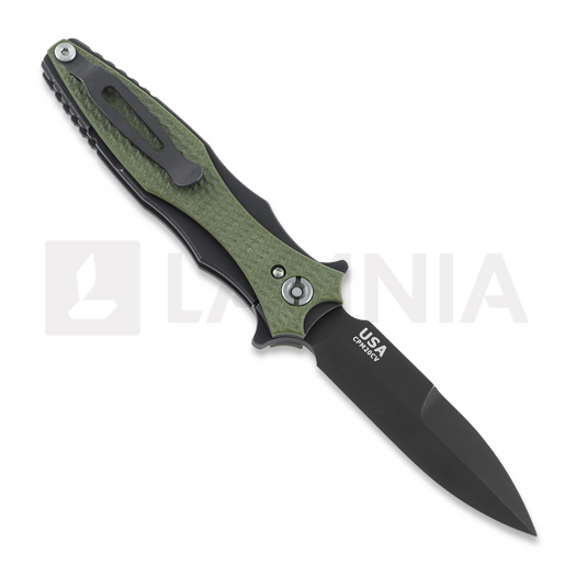 Coltello pieghevole Hinderer Maximus Bayonet Grind Tri-Way Battle Black OD Green G10