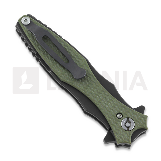 Hinderer Maximus Bayonet Grind Tri-Way Battle Black OD Green G10 sulankstomas peilis