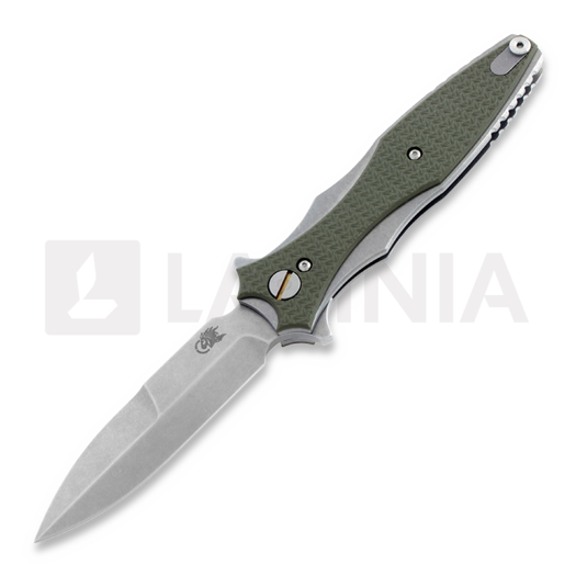 Nóż składany Hinderer Maximus Bayonet, stonewashed, od green