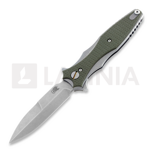 Nóż składany Hinderer Maximus Bayonet, stonewashed, od green