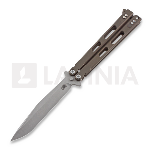 Hinderer Nieves Spanto TI Balisong, battle bronze