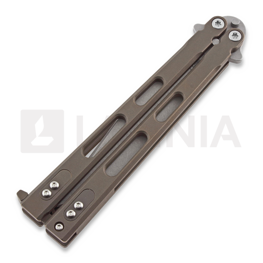 Hinderer Nieves Spanto TI Balisong, battle bronze