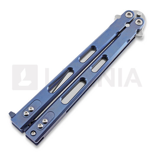 Couteau papillon Hinderer Nieves Spanto TI SW Balisong, sininen