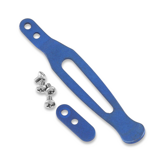 Hinderer Pocket Clip & Filler Tab set Titanium Battle Blue