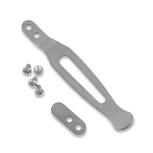 Hinderer Pocket Clip & Filler Tab set Titanium Working Finish