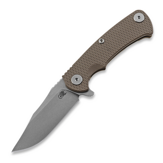 Hinderer Project x Magnacut Clip Point Tri-Way Stonewash Bronze FDE G10 sulankstomas peilis