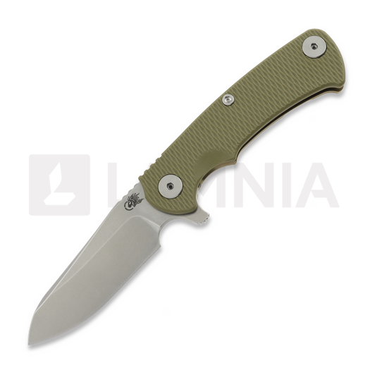 Couteau pliant Hinderer Project X Magnacut Sheepsfoot Stonewash Bronze OD Green G-10