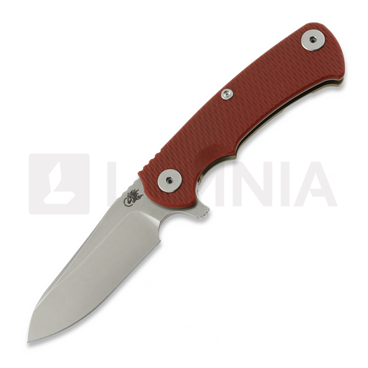 Saliekams nazis Hinderer Project X Magnacut Sheepsfoot Stonewash Bronze Red G-10