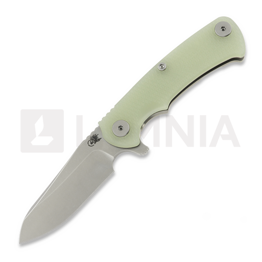 Hinderer Project X Magnacut Sheepsfoot Stonewash Translucent Green G-10 folding knife