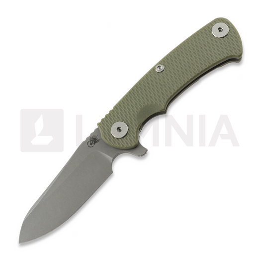Saliekams nazis Hinderer Project X Magnacut Sheepsfoot Working Finish OD Green G-10