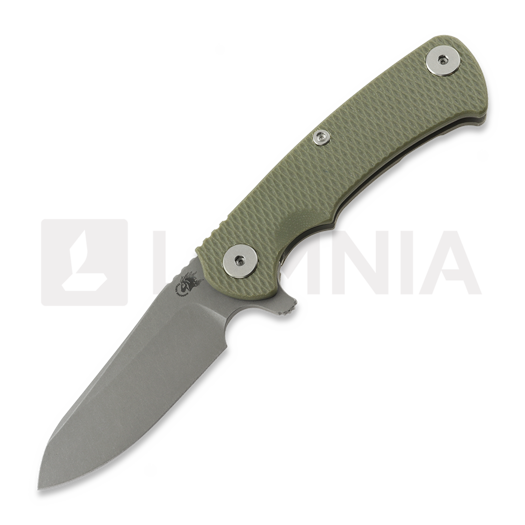 Saliekams nazis Hinderer Project X Magnacut Sheepsfoot Working Finish OD Green G-10