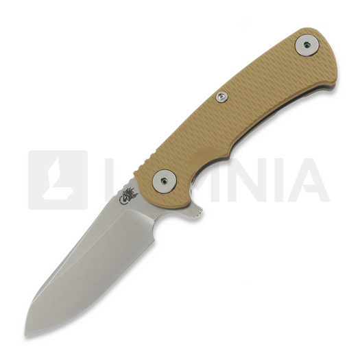 Hinderer Project X Magnacut Sheepsfoot Working Finish/Stonewash Coyote G-10 sulankstomas peilis