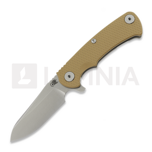 Couteau pliant Hinderer Project X Magnacut Sheepsfoot Working Finish/Stonewash Coyote G-10