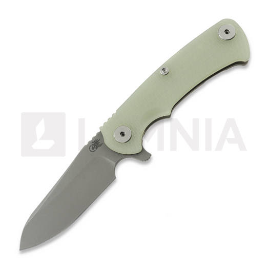 Saliekams nazis Hinderer Project X Magnacut Sheepsfoot Working Finish Transluscent Green G-10
