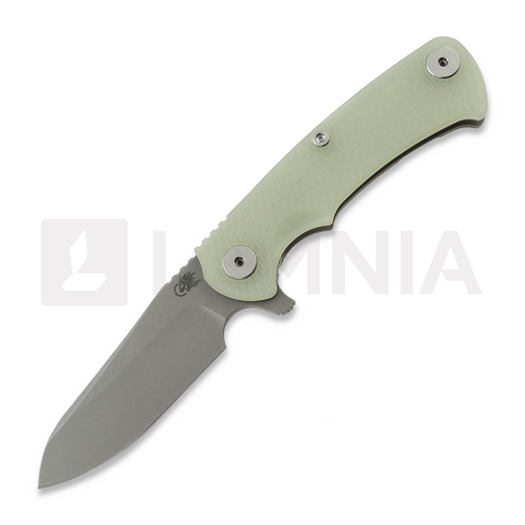 Saliekams nazis Hinderer Project X Magnacut Sheepsfoot Working Finish Transluscent Green G-10