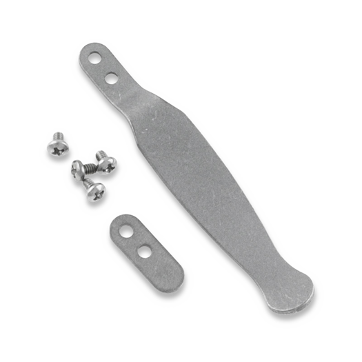 Hinderer Solid Pocket Clip & Filler Tab Set Titanium Working Finish