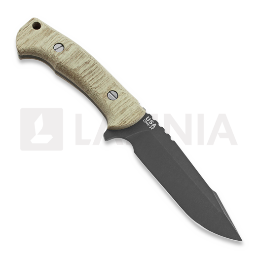 Hinderer The Ranch 3V knife, harpoon spanto natural micarta
