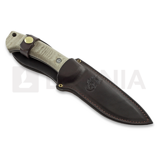 Hinderer The Ranch 3V knife, harpoon spanto natural micarta