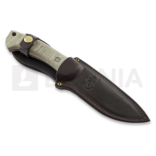 Hinderer The Ranch 3V 刀, harpoon spanto natural micarta