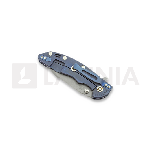 Coltello pieghevole Hinderer XM-18 3,5" 20CV Harpoon Spanto, blue/black Ti