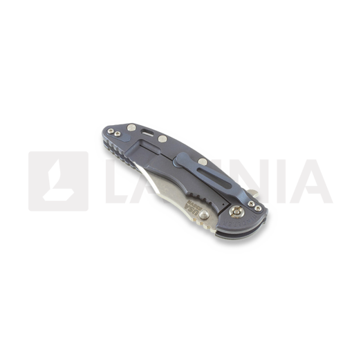 Coltello pieghevole Hinderer XM-18 3,5" bowie, black/Ti battle blue