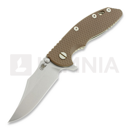 Hinderer XM-18 3,5" bowie fällkniv, brun