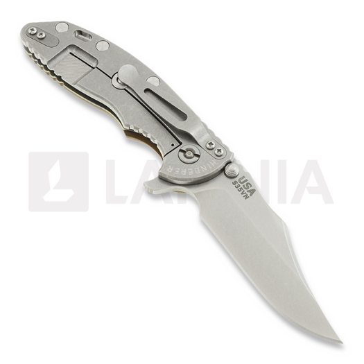 Hinderer XM-18 3,5" bowie sulankstomas peilis, ruda