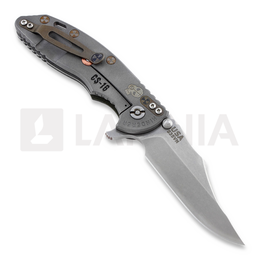 Coltello pieghevole Hinderer XM-18 3,5" Bowie Containment Series, black/green