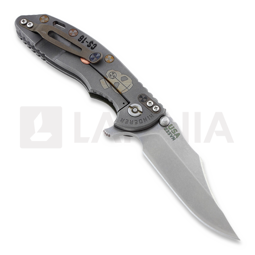 Coltello pieghevole Hinderer XM-18 3,5" Bowie Containment Series, black/green
