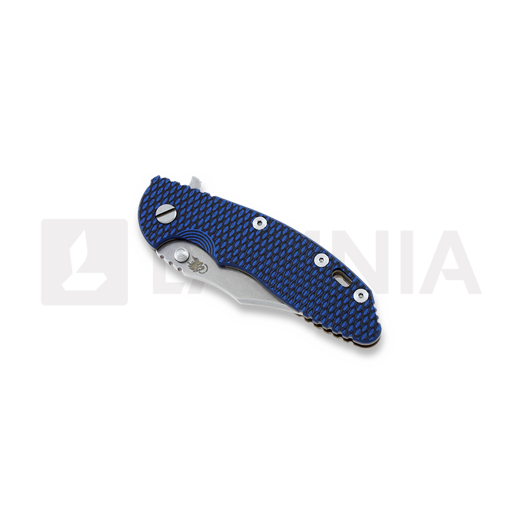 Hinderer XM-18 3,5" Bowie Containment Series sulankstomas peilis, blue/black
