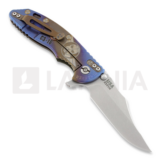 Hinderer XM-18 3,5" Bowie Containment Series sulankstomas peilis, green/black