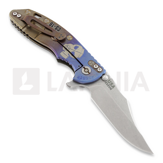 Coltello pieghevole Hinderer XM-18 3,5" Bowie Containment Series, green/black