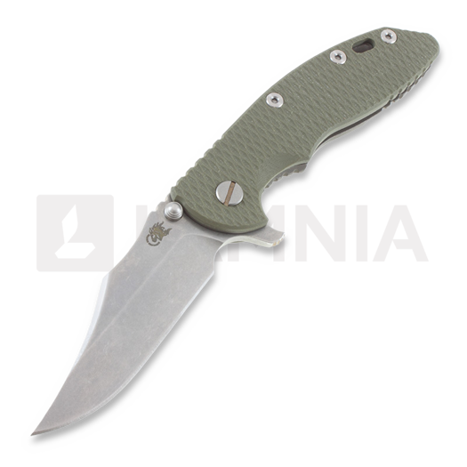 Hinderer XM-18 3,5" bowie kääntöveitsi, green/Ti battle finish