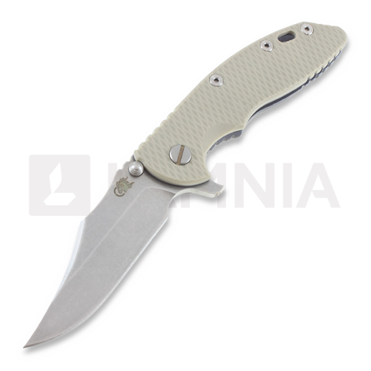 Hinderer XM-18 3,5" bowie fällkniv, grey/Ti battle blue