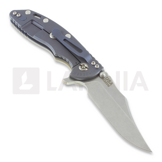 Hinderer XM-18 3,5" bowie sulankstomas peilis, grey/Ti battle blue