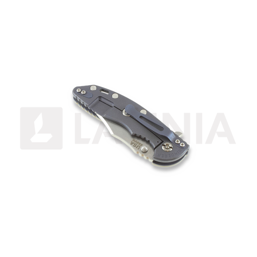 Coltello pieghevole Hinderer XM-18 3,5" bowie, grey/Ti battle blue