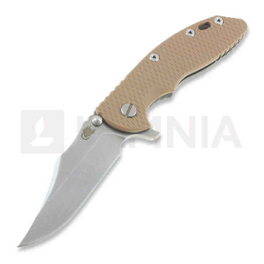 Skladací nôž Hinderer XM-18 3,5" bowie, tan/Ti battle bronze