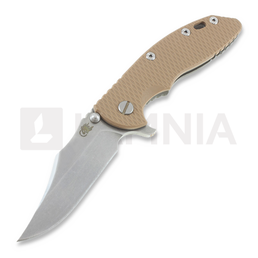 Navalha Hinderer XM-18 3,5" bowie, tan/Ti battle bronze