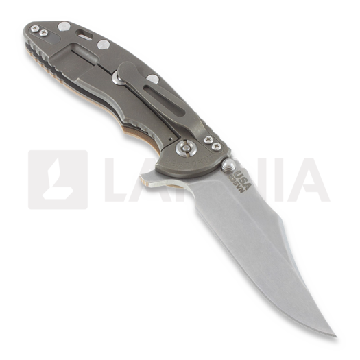 Hinderer XM-18 3,5" bowie foldekniv, tan/Ti battle bronze