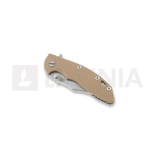 Hinderer XM-18 3,5" bowie foldekniv, tan/Ti battle bronze