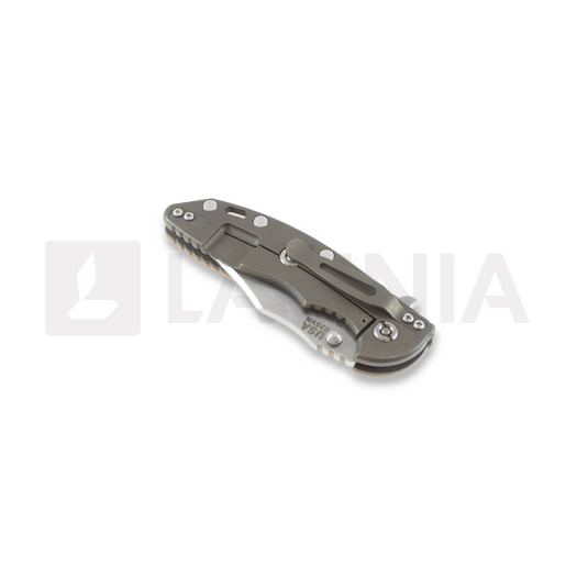 Hinderer XM-18 3,5" bowie foldekniv, tan/Ti battle bronze