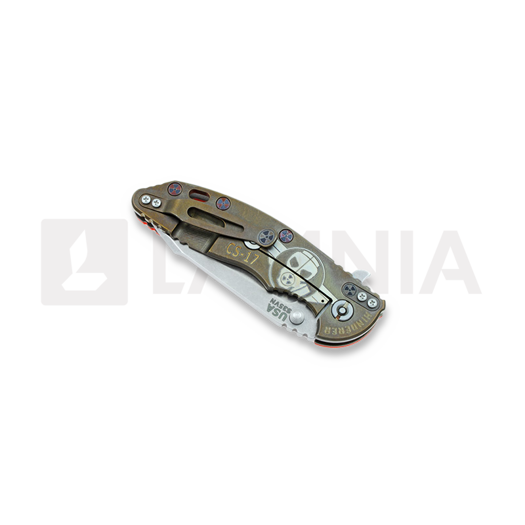 Coltello pieghevole Hinderer XM-18 3,5 Fatty Harpoon Tanto Containment, arancione