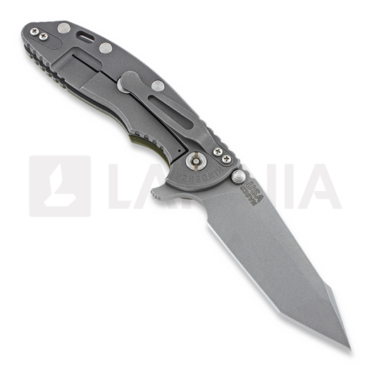Coltello pieghevole Hinderer XM-18 3,5 Fatty Harpoon Tanto, verde